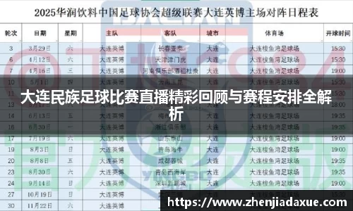 大连民族足球比赛直播精彩回顾与赛程安排全解析