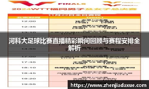 河科大足球比赛直播精彩瞬间回顾与赛程安排全解析