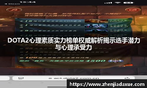 DOTA2心理素质实力榜单权威解析揭示选手潜力与心理承受力